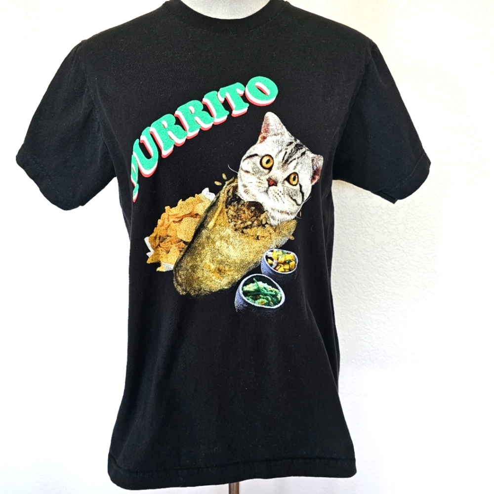 Mens Cat Purrito short sleeved graphic t-shirt